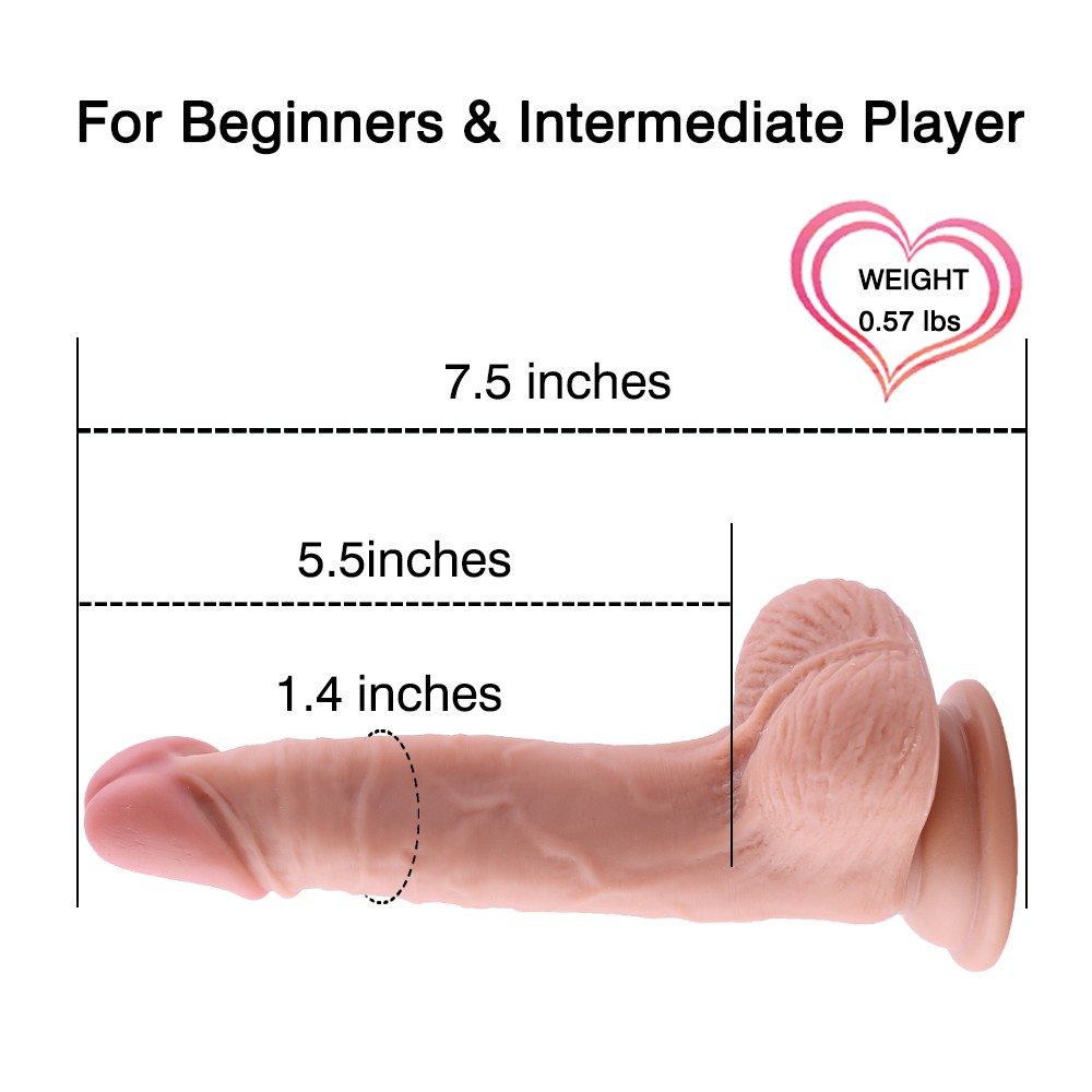 7.5 inch Realisic Anal Dildo, 5.5 inch Insertable Cock for Beginners