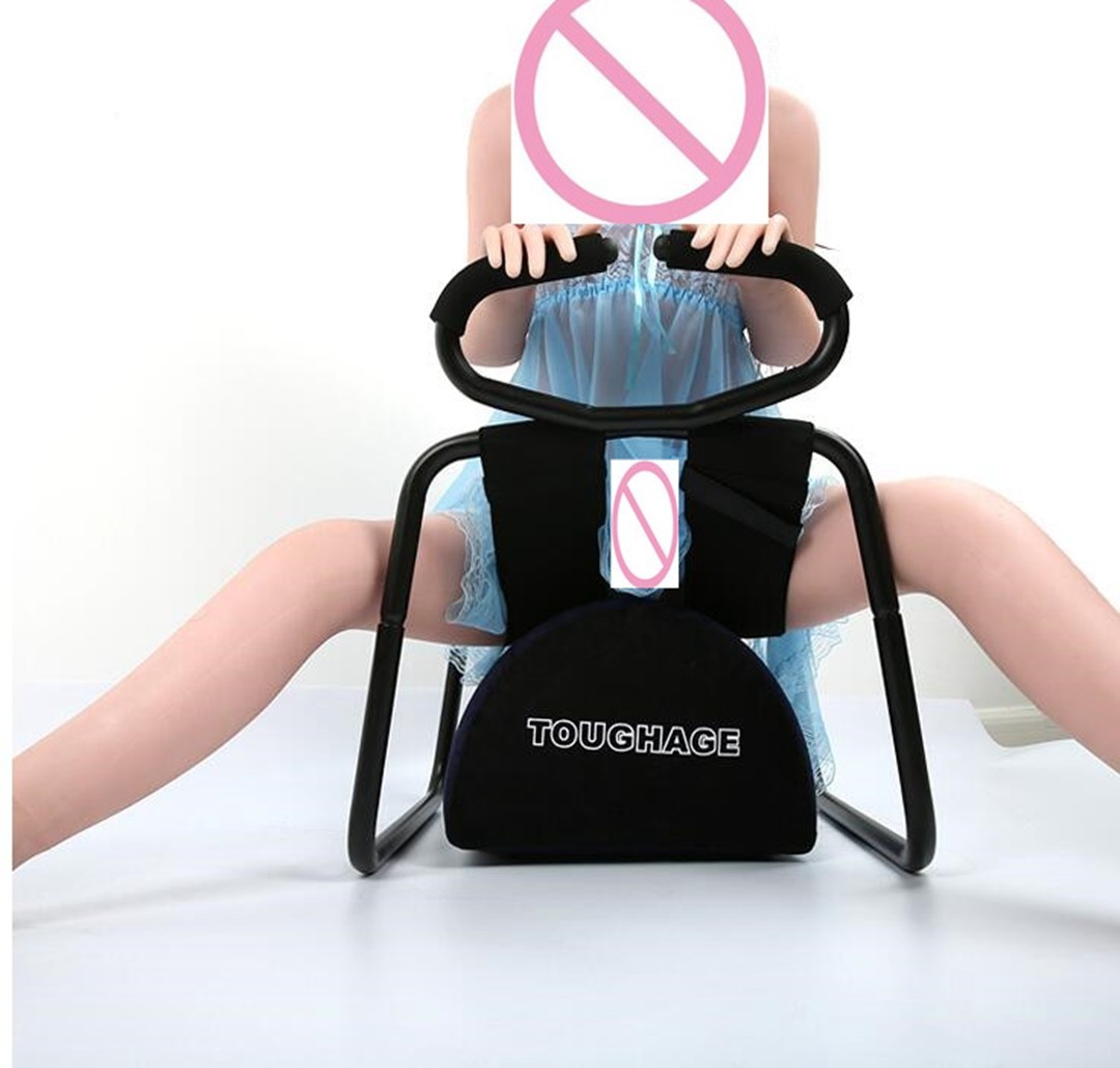 Bondage Boutique Sex Position Enhancer Chair with Pillow Bondage kit.