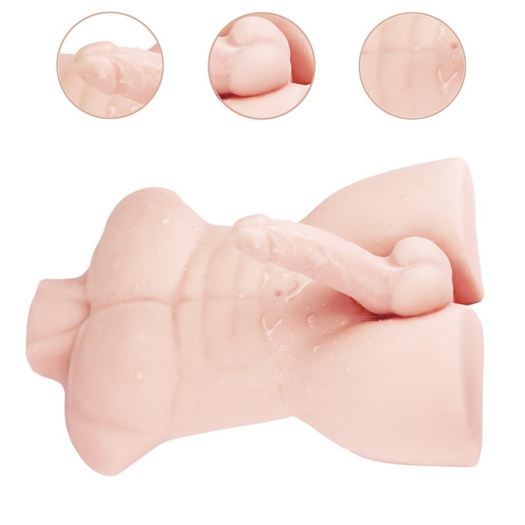 Realistic Full Silicone Male 3D Torso Half Body With Big Dildo Sex Doll For Men Women Sex Toys Long Penis Adult Love Doll - Half Doll for