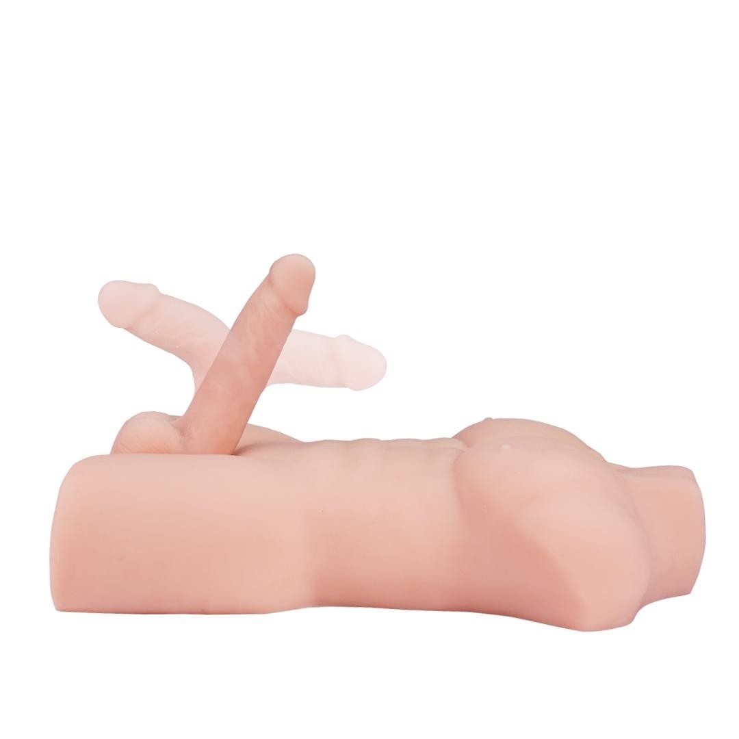 Realistic Full Silicone Male 3D Torso Half Body With Big Dildo Sex Doll For Men Women Sex Toys Long Penis Adult Love Doll image