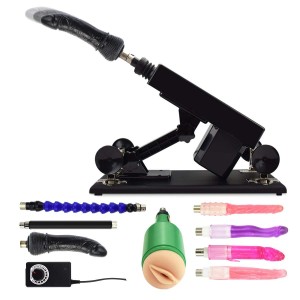Female Masturbation Sex Machine Gun with Many Dildo Accessories - C