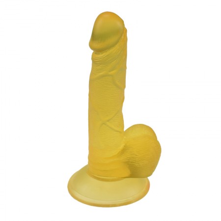 7.5 inch Realistic Dildo Natural with a Suction Cup Base - Yellow