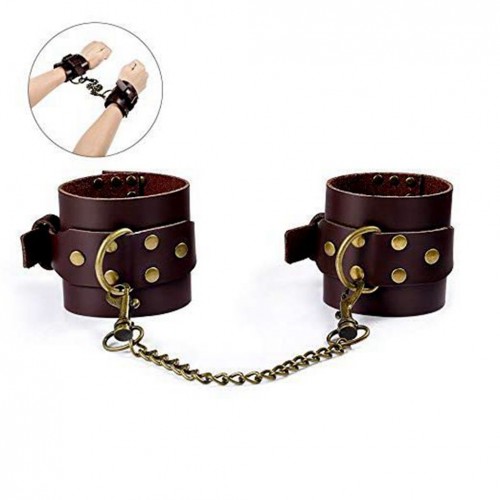  Adjustable Wrist Cuffs Vintage Leather Handcuffs for Adult Plays