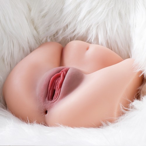 Realistic 3D Big Ass Male Masturbator Sucking Cup Artificial Two Channel Woman Vagina Pussy Anal Adult Sex Toys Doll For Men