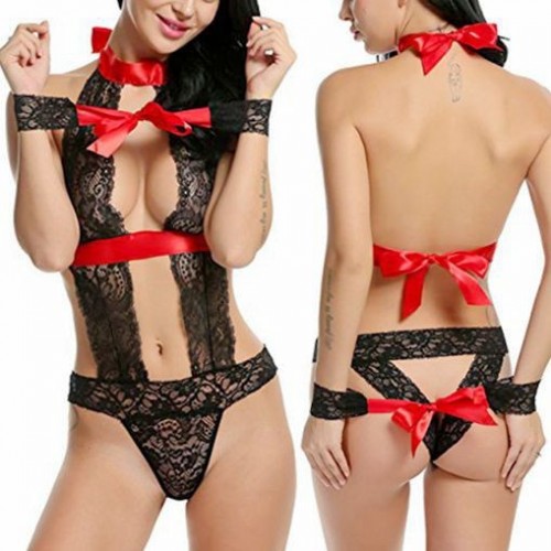 Lace Women sexy Lingerie Halter Outfits Babydoll Naughty
