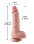 8.6 Inches Double Layered Dildo, Super High Simulation Silicone Dildo