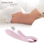 Waterproof Rabbit Vibrator with heat, Rechargeable Silicone Personal Massager Dual Motor 10 speed for Woman (Lightpink)