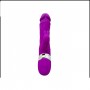 Multi Speed Rechargeable Silicone G-spot Rabbit Vibrator Large Dildo for Women (pink)