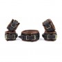 Soft Leather Submissive Wrist Ankle Restraints and Handler's Collar kits